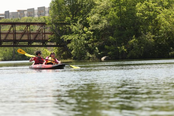 Kayaking on one of our outreach days.