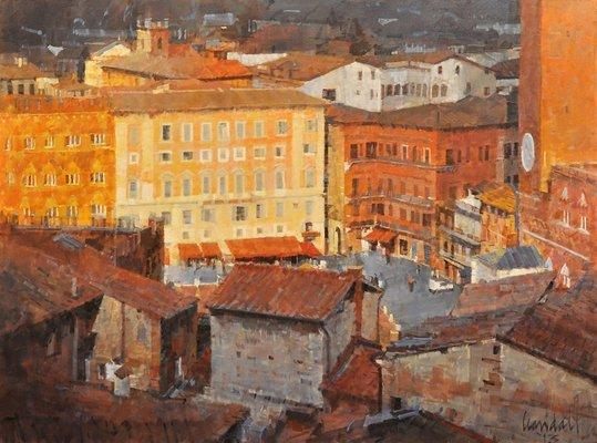 Italian Village Oil on Canvas