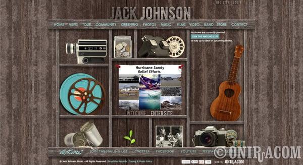 JackJohnsonMusic.com custom website by Oniracom