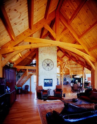 Timber framed great room - Mount Joy, PA