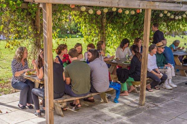 Eat your dinner outside with friends if you prefer.