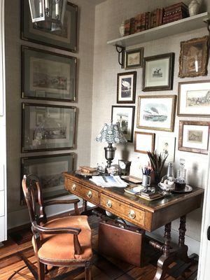 Room designed by Meredith Ellis design..my little gloss shelf up top ....was exciting to be just a small part of a Great Room design....