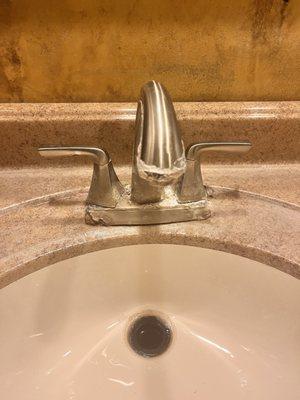 Why is the faucet crusty? Maybe don't be lazy and clean.