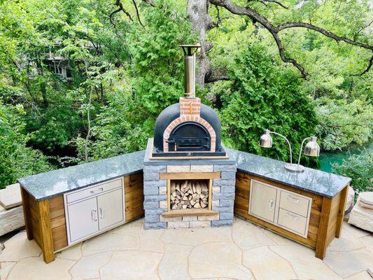 Beautiful outdoor kitchen with a gorgeous view