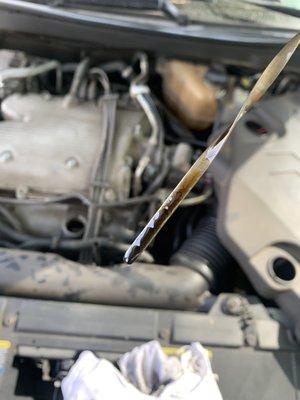 Checking oil quality before oil change