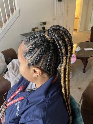 Ponytail conrows