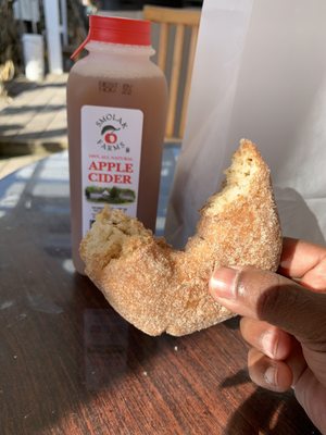 Apple cider donuts and apple cider