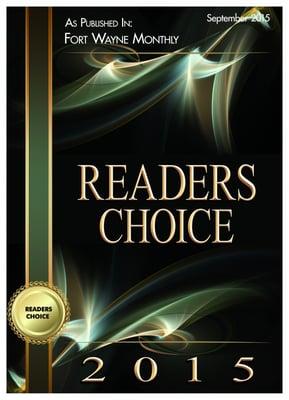 Best of the Best 2015 & 2014 Category Home Carpet Cleaning as voted on by Fort Wayne Newspaper Readers in Readers Choice Award.