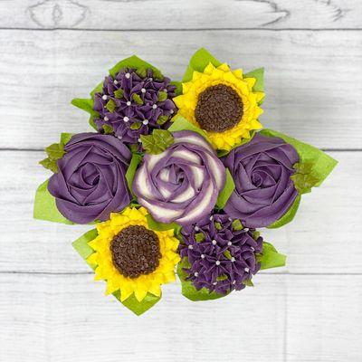 Purple and yellow arrangement