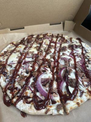 Bbq pulled pork pizza!