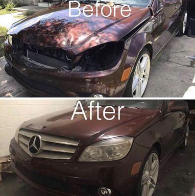 Mercedes, before and after.