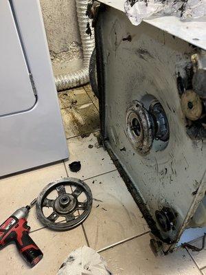 replacing clutch and brake on commercial washer