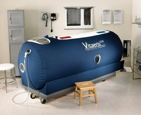 Our Hyperbaric Chamber for oxygen therapy, at our North location (Union & Vickers)