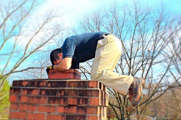 Inspecting the chimney