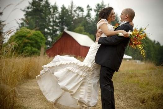 Bride & Groom at Lopez Island wedding