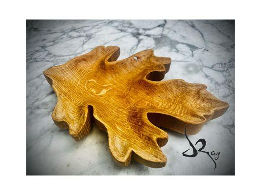 Hand carved leaf bowl