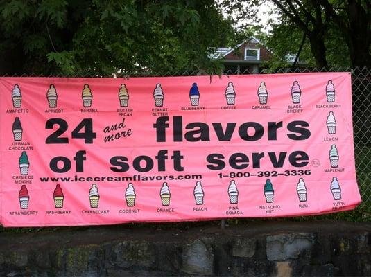 All soft serve ice cream, a lot of choices