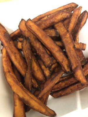 $4 for burnt sweet potato fries. yay.