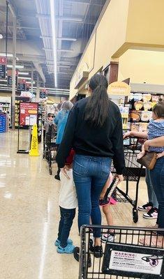 Line is alllllllll the way past the meat department.