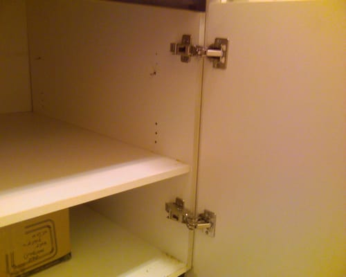 Cabinet hinges we repaired