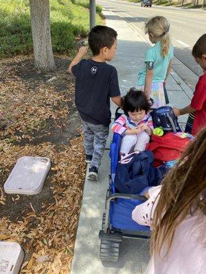 The older friends love helping the younger ones. The beauty of. Montessori class!!