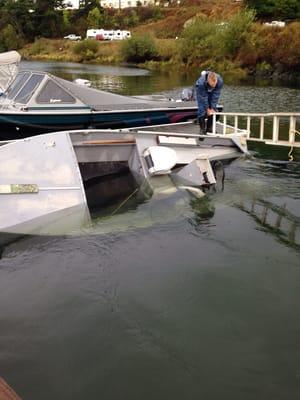 After a rough wind and rain storm our boat took on water...we thought it was a goner