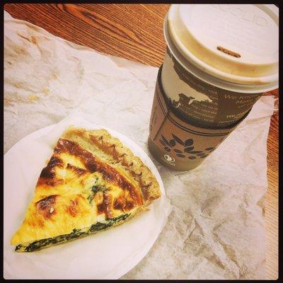 Eclair Coffee and Spinach and Swiss Quiche