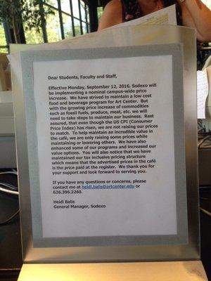 Much BS from the one and only: SODEXO Photo cred. A friend.