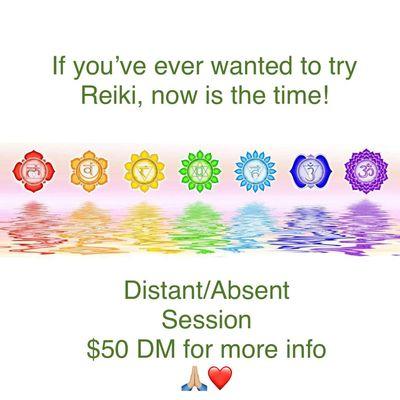 DIstant Reiki Special $50 only!