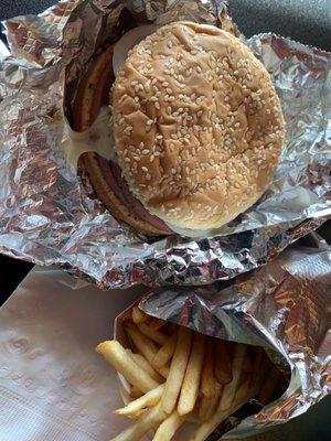 Fried bologna and fries