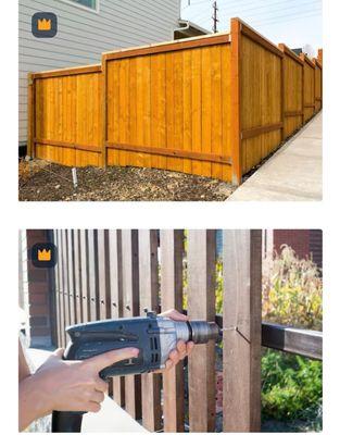 Fence installation, repair and paint work