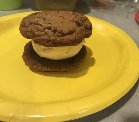 Oh Snap - eggnog ice cream between chewy ginger spiced cookies. SO GOOD!