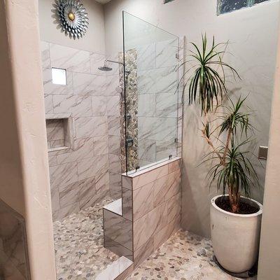 Shower glass panel