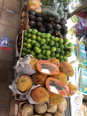 Assorted fruit. The papaya and avocados are usually better than what I get in other stores.