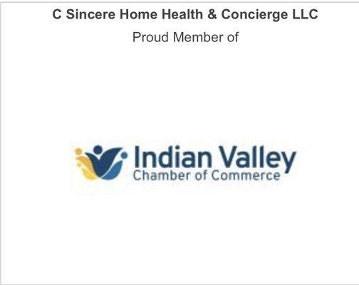 I am A Proud Member Of The Indian Valley Chamber Of Commerce