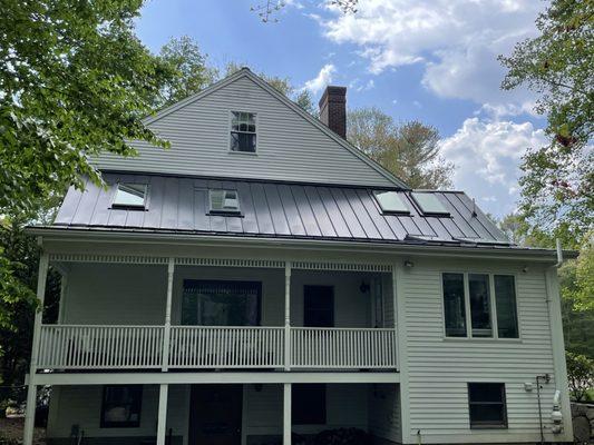 Standing seam metal roof installation