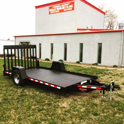 7X14LSA70-7000 Low Profile Trailer. Bedliner sprayed on floor. Carries over 4000#. Super low for easy loading of scissor lifts etc.