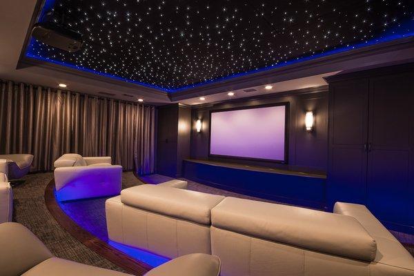 Theater Room with LED Fiber Optic twinkle lights