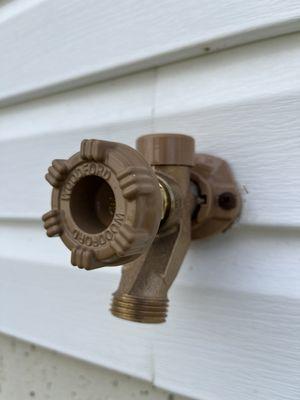 Brand new outdoor faucet installed by FS Plumbing