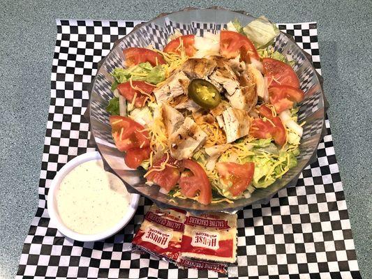 Grilled Chicken Salad with Jalapeno Ranch Dressing