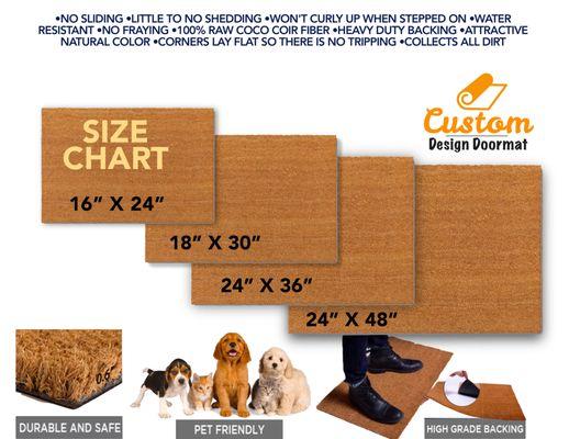 Custom Doormat Sizes