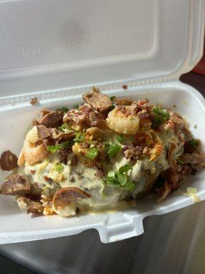 Bayou Overstuffed baked potato