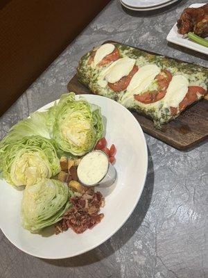 Wedge salad and flatbread