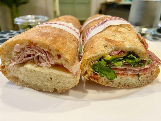 Ham sandwich (L) & Italian sandwich (R)