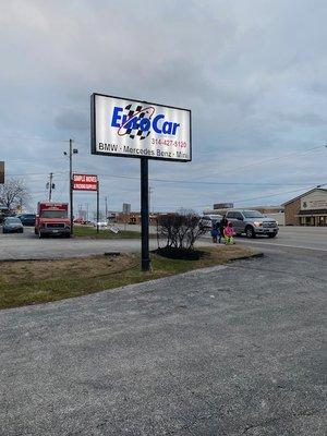 View of the sign from the street