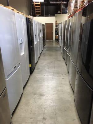 Rows of refrigerators!