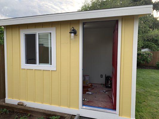 Small shed built.