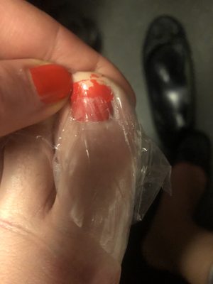 They wrap nails in plastic but it doesn't seem to do anything for the nails