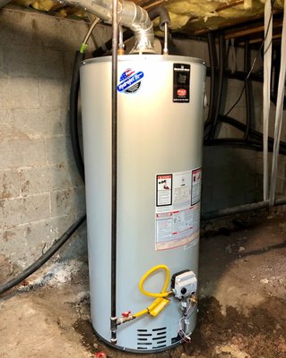 Our new 75 gallon Bradford White hot water heater!