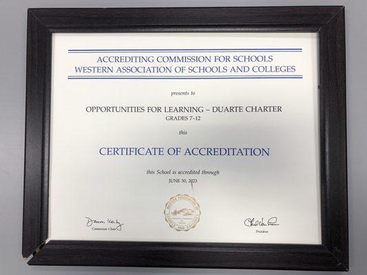 WASC Accreditation